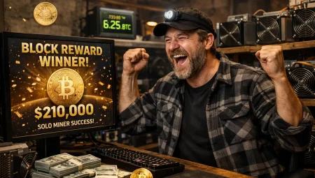 Solo Bitcoin madencisi 28 bin’de 1 talihi yakalayarak 210 bin dolar kazandı